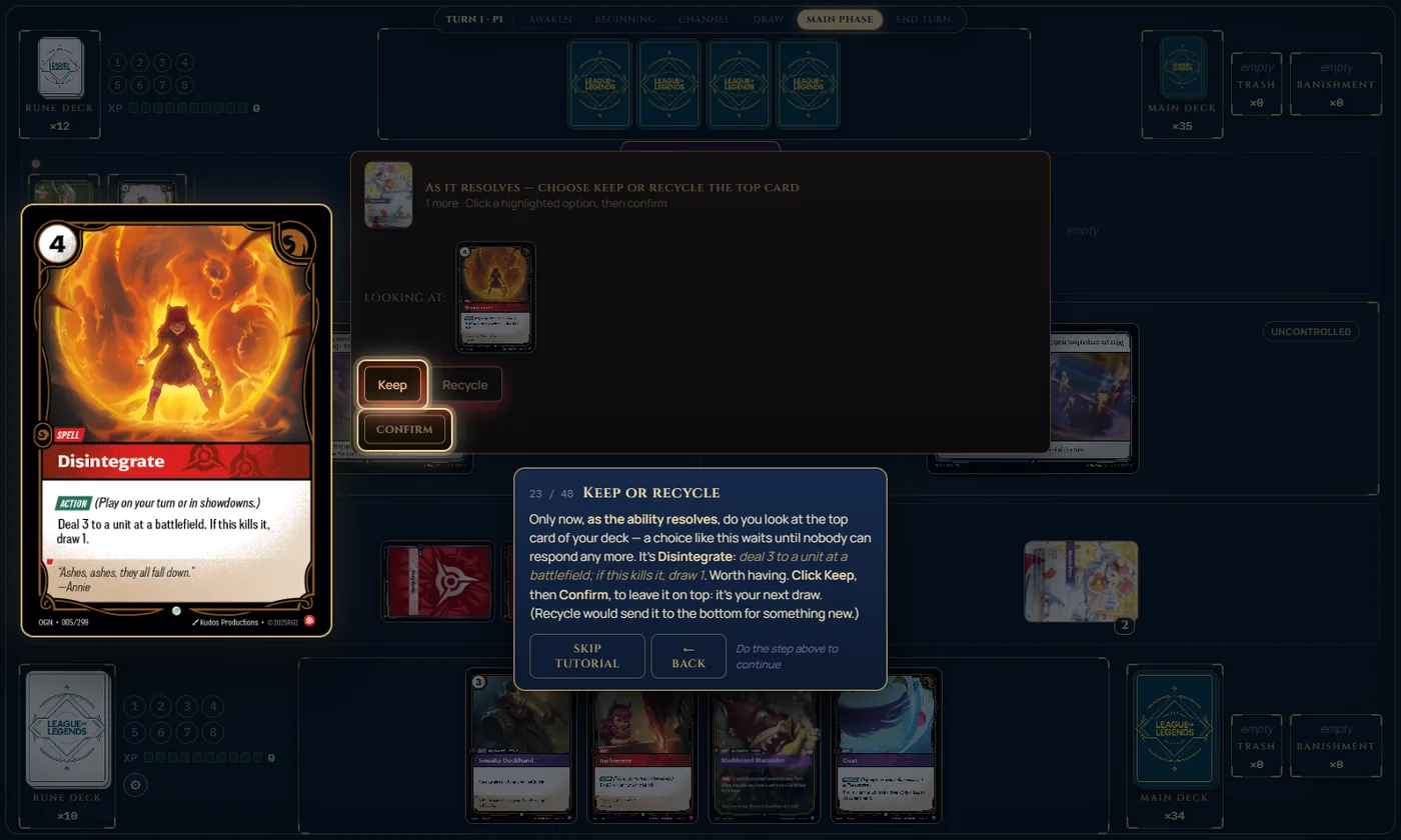The keep-or-recycle prompt shown as Vision resolves